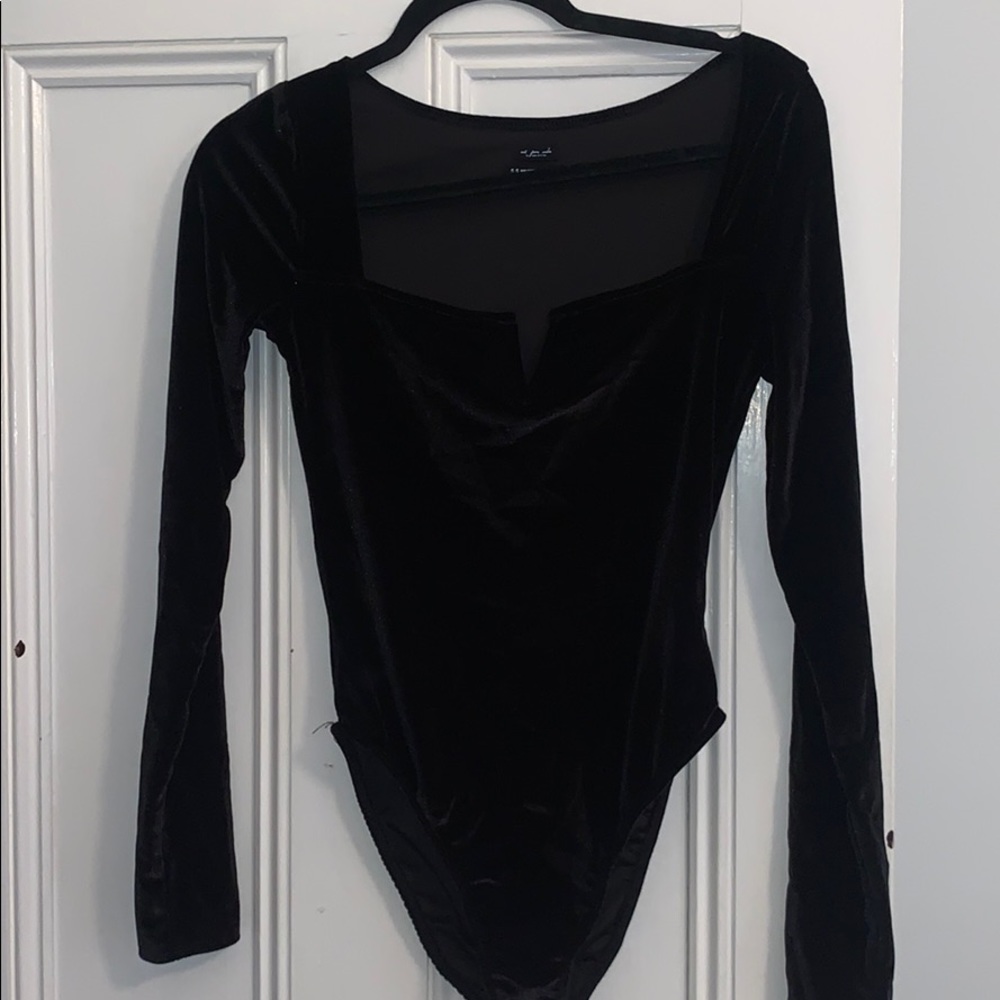 Black velvet bodysuit